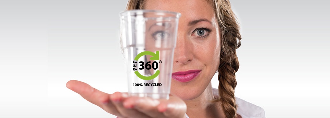 Gläser 100 % recyceltem PET-Abfall